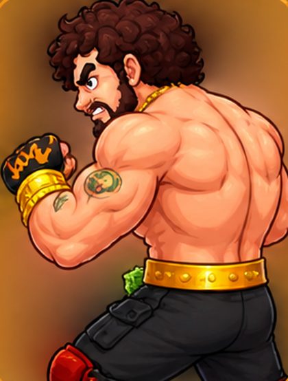 Le boxeur de dos qui frappe son adversaire pendant un duel de KO Million